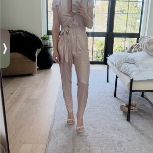 NWT Sabina Musayev Glittering Blush Jumpsuit